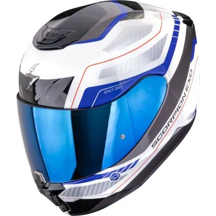 CASCO SCORPION EXO-391 LEO BLANCO AZUL