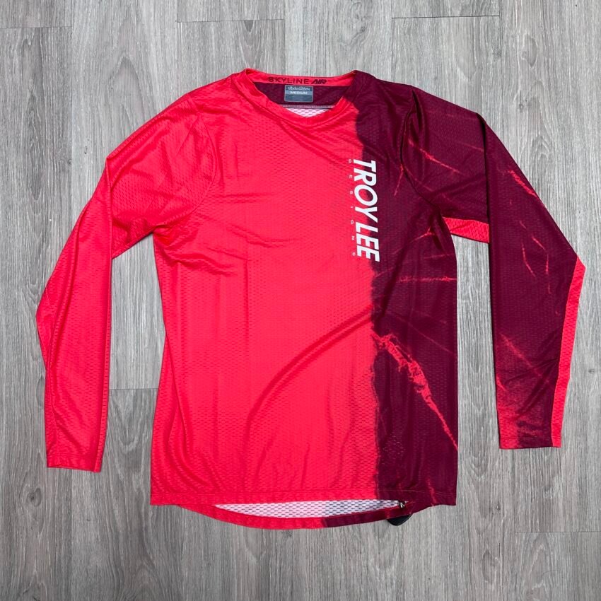 JERSEY SKYLINE LS HALF DYE POPPY RED