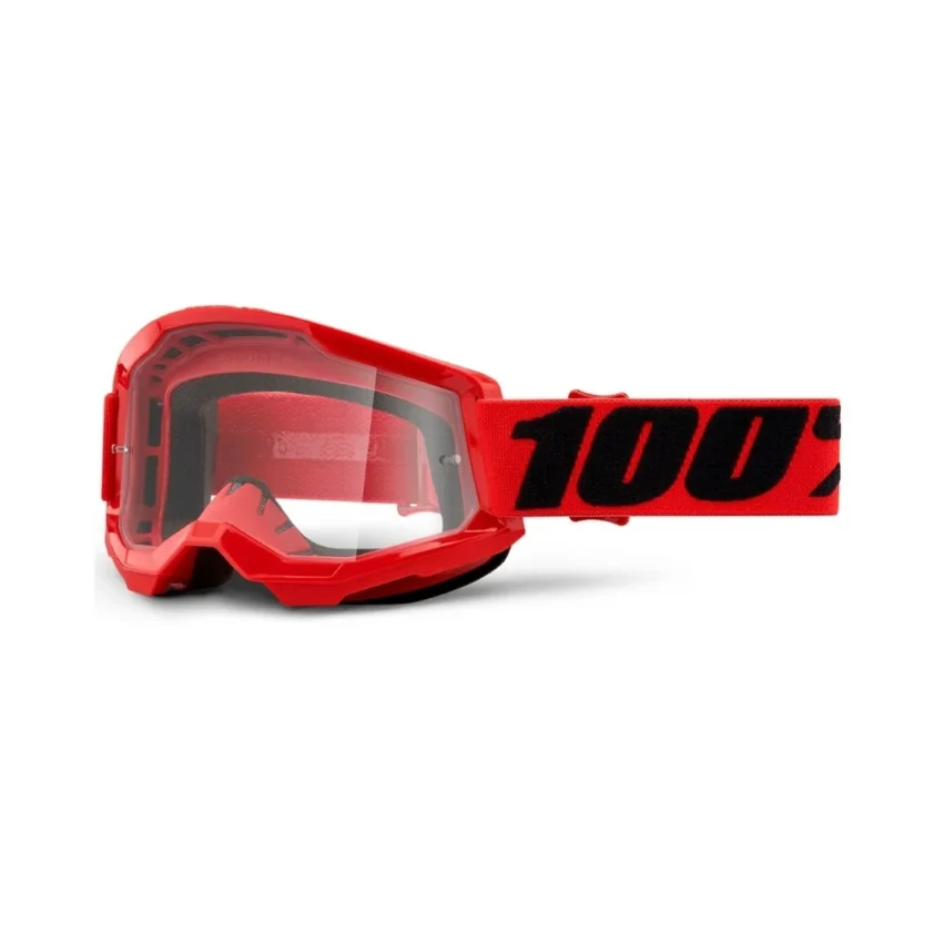 GOGGLE 100% STRATA 2 ROJO LENTE CLEAR